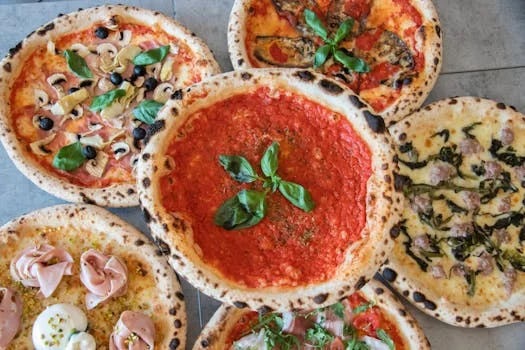 margherita pizza with fresh basil and tomato