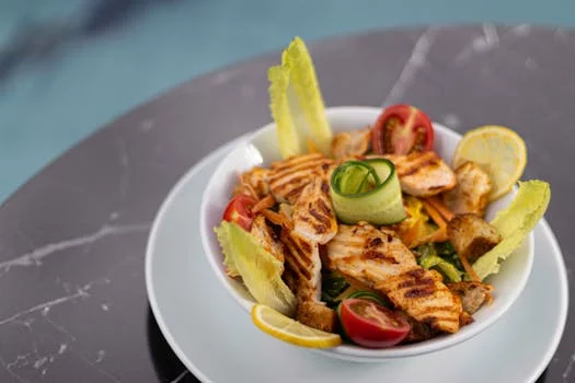 caesar salad with croutons and parmesan